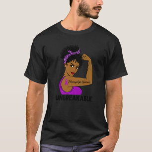 Fibromyalgia Warrior Black Women Unbreakable Aware T-Shirt