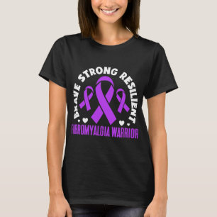 Fibromyalgia Warrior Brave Strong Resilient Fibro  T-Shirt