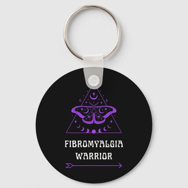 Fibromyalgia Warrior Chronic Illness Awareness Pur Keychain (Front)