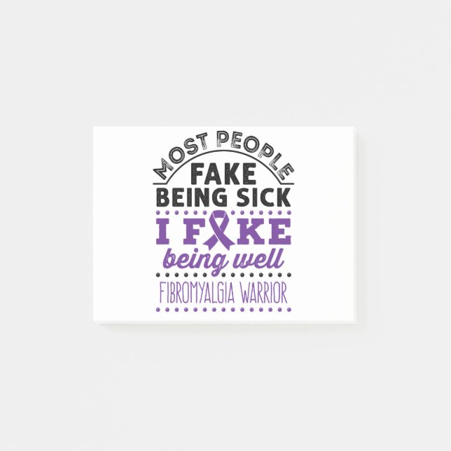 Fibromyalgia Warrior Fake Being Well Post-it Notes (Front)