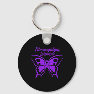 Fibromyalgia Warrior Fibro Awareness Purple Butter Keychain