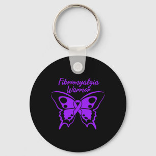 Fibromyalgia Warrior Fibro Awareness Purple Butter Keychain
