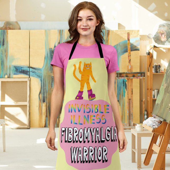 Fibromyalgia warrior fibro invisible illness FND Apron (Creator Uploaded)