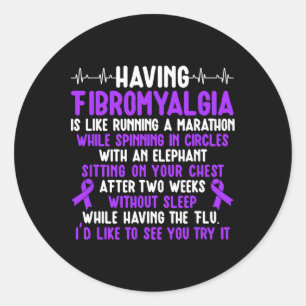 Fibromyalgia Warrior Fibromyalgia Awareness Month  Classic Round Sticker