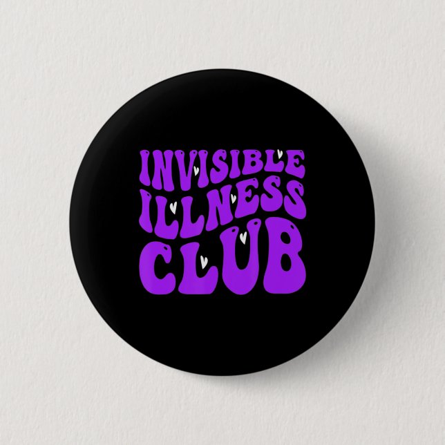 Fibromyalgia Warrior Groovy Fibromyalgia Awareness 2 Inch Round Button (Front)