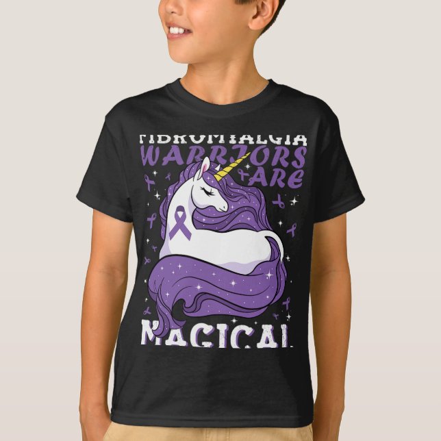Fibromyalgia Warriors Are Magical Unicorn Lovers S T-Shirt (Front)