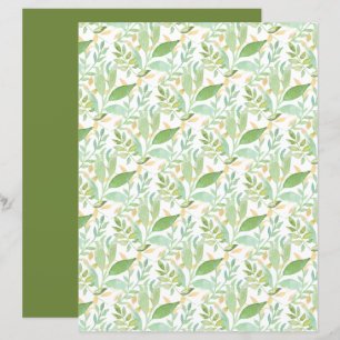 Fiche de Feuilles verts et de papier à reliure
