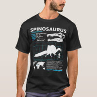 Fiche technique fossilisée de Spinosaurus T-Shirt