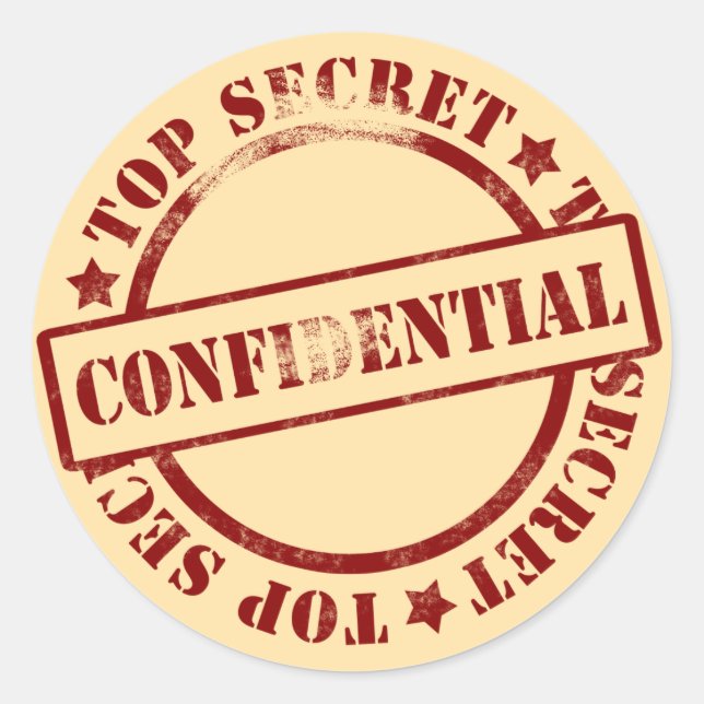 Fichiers secrets Stickers confidentiels (Devant)