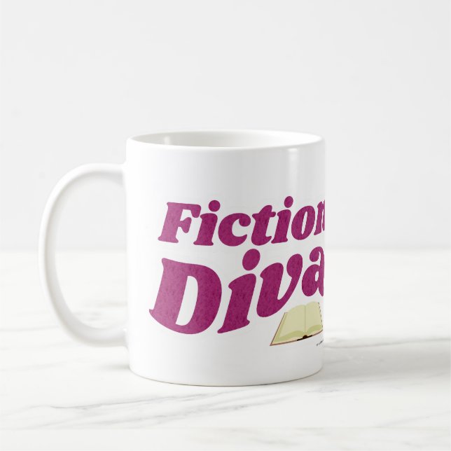 Fiction Diva Sassy Fun Book Design Writer Slogan Coffee Mug (Left)