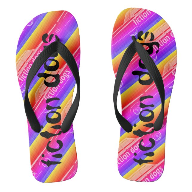 fiction dogs flip flops (Footbed)