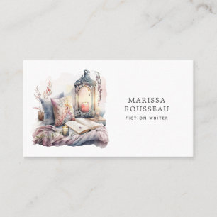 Fiction Writer Watercolor Reading Corner Business  Card