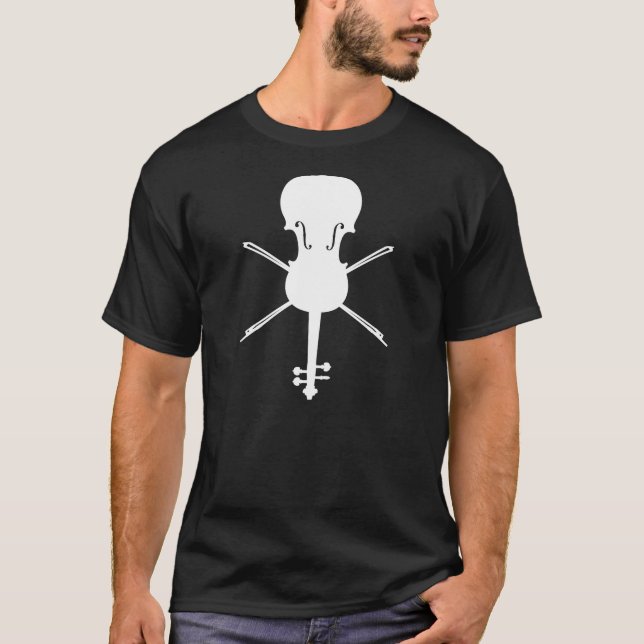Fiddle & Cross-Bows (Skull & Crossbones) [Dark] T-Shirt (Front)