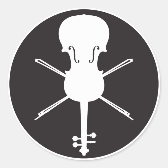 Fiddle & Cross-Bows (Skull & Crossbones) Sticker (Front)