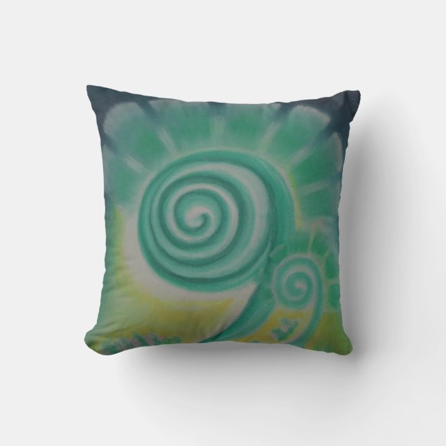 Fiddle Fern Energy Pastel Art Throw Pillow (Front)