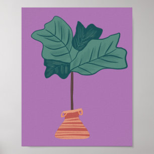 Fiddle Fig Tree Botanical Plants Tropical Poster