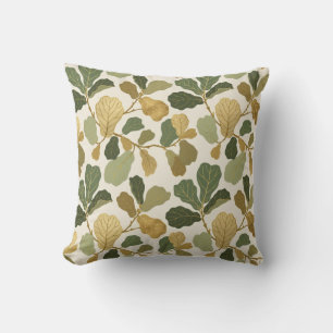 Fiddle-Leaf Fig Botanical Pattern Throw Pillow