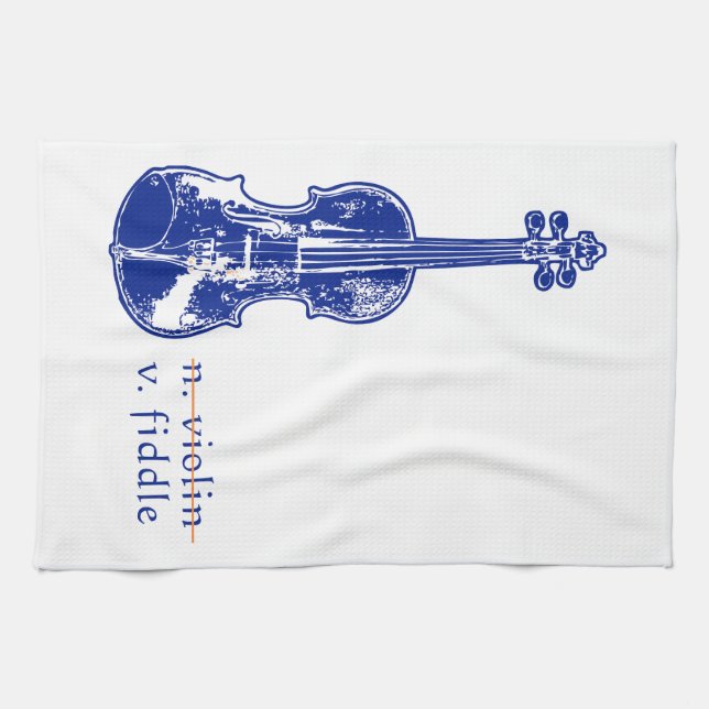 Fiddle Not Violin Bluegrass Country Music Gift Kitchen Towel (Horizontal)