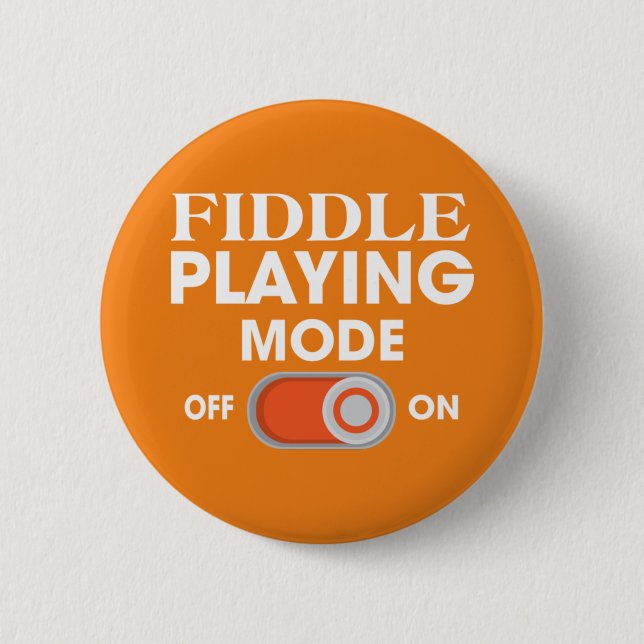 Fiddle Playing  2 Inch Round Button (Front)