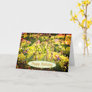 Fiddleheads And Flowers Birthday Card