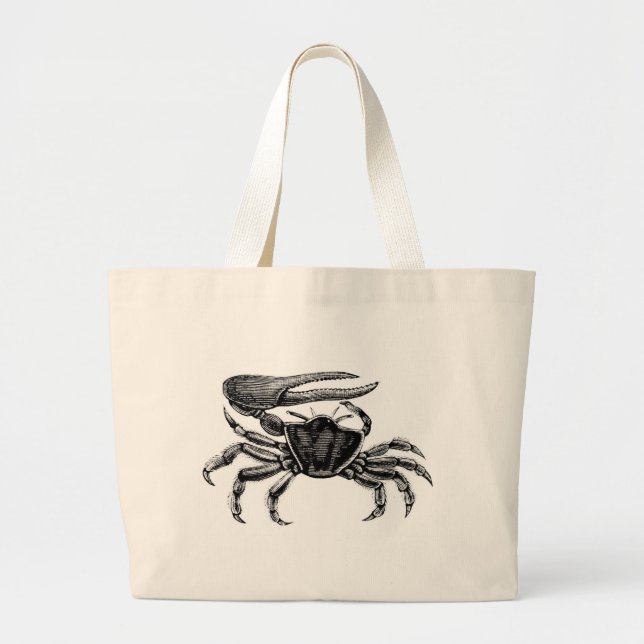 Fiddler Crab Drawing Large Tote Bag (Front)