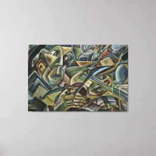 Fiddler, cubist oil painting canvas print