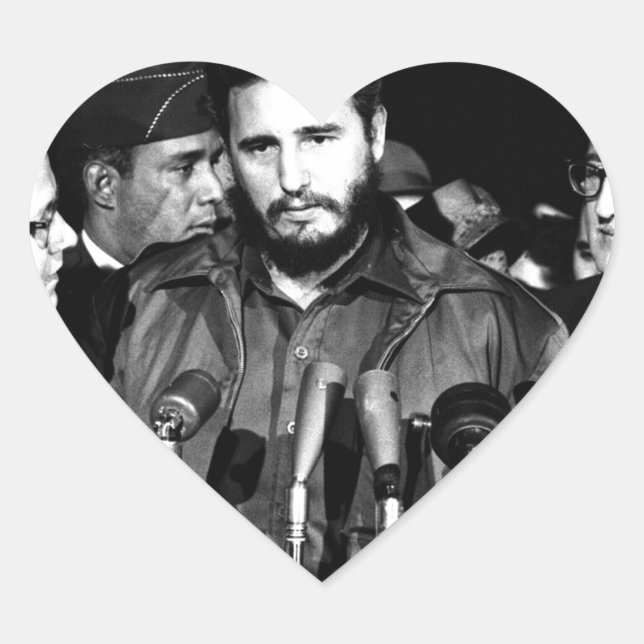 Fidel Castro 1959 Heart Sticker (Front)