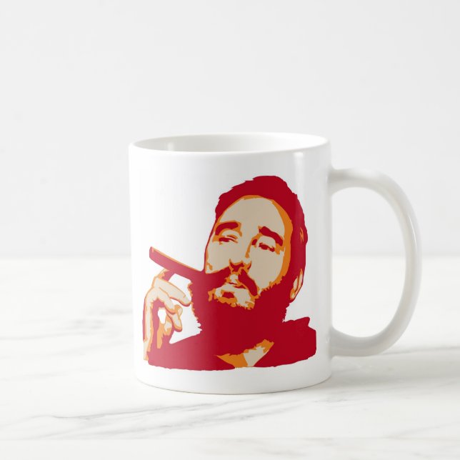 Fidel Castro avec la tasse de portrait de cigare (Droite)