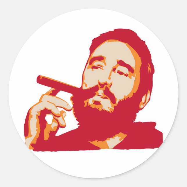 Fidel Castro avec Sticker Portrait Cigar (Devant)