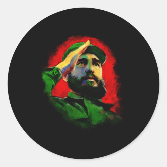 Fidel Castro Classic Round Sticker (Front)