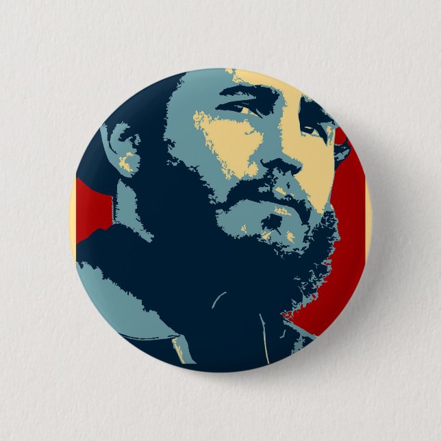 Fidel Castro - Cuban Revolution President of Cuba 2 Inch Round Button (Front)