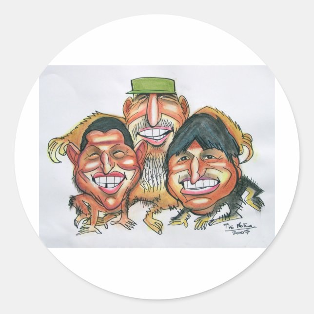 fidel castro,hugo chavez, evo morales classic round sticker (Front)