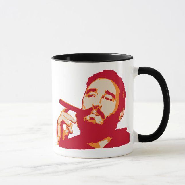 Fidel Castro with Cigar Portrait Mug (Right)