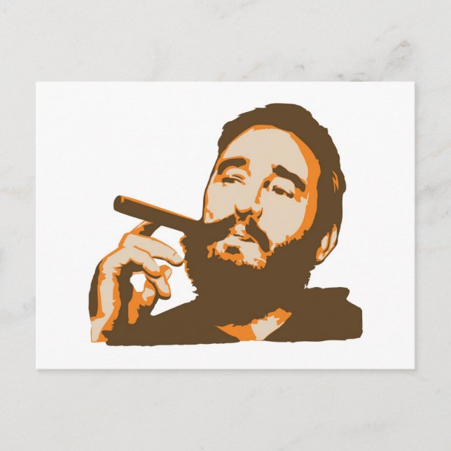 Fidel Castro with Cigar Portrait Postcard (Front)