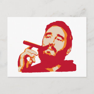 Fidel Castro with Cigar Portrait Postcard