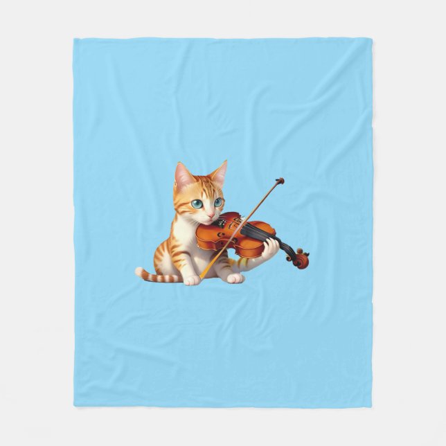 Fidel Kitty Fleece Blanket (Front)