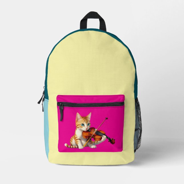 Fidel Kitty Printed Backpack (Front)