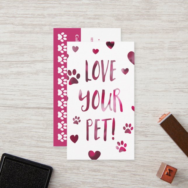 Fidélité aimez votre bokeh de carte perforée d'animal (Devant/Arrière en situation)