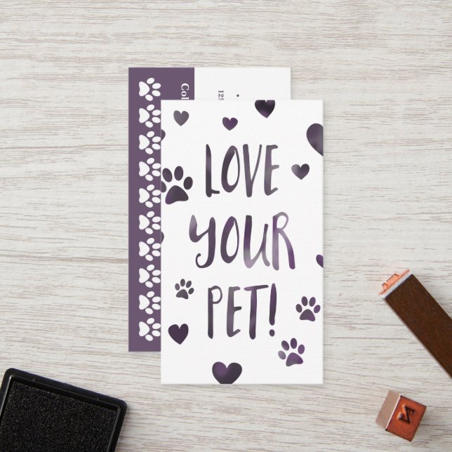 Fidélité aimez votre bokeh de carte perforée d'animal (Devant/Arrière en situation)