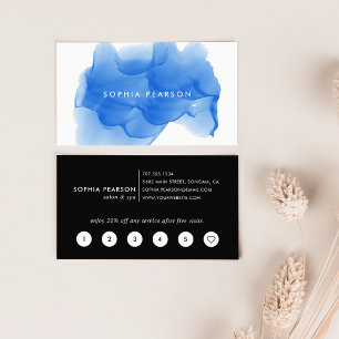 Fidélité Boulot d'aquarelle bleu Cobalt moderne   Carte de 