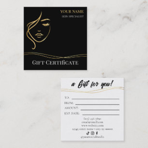 Fidélité Carte Cadeau de Soins de Peau de Beauté de Luxe