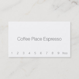 Fidélité Carte de punch au café légère mince simple