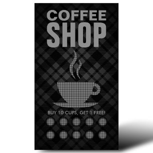 Fidélité carte de punch café plaid