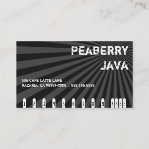 Fidélité Carte de punch de boisson Java Peaberry foncé