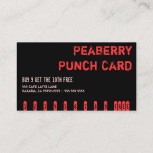Fidélité Carte de punch pour boisson au café Dark Peaberry