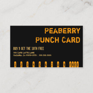 Fidélité Carte de punch pour boisson au café Dark Peaberry