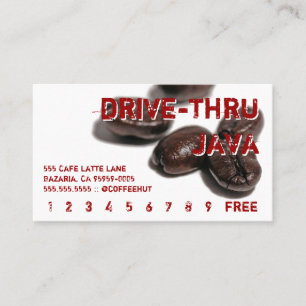 Fidélité Carte de punch pour boissons au café en texte roug