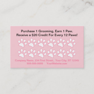 Fidélité Carte de récompense du client de Dog Grooming