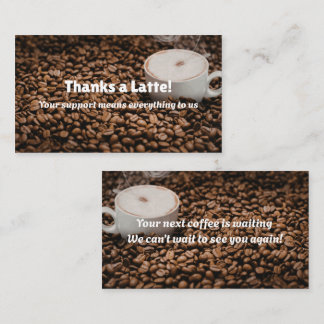 Fidélité Carte de remerciement café marron style grains