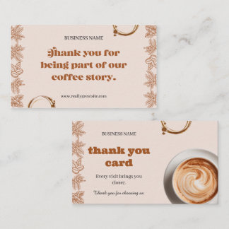 Fidélité Carte de remerciement de salon de café rustique